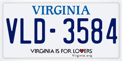 VA license plate VLD3584