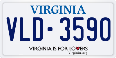 VA license plate VLD3590