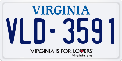 VA license plate VLD3591
