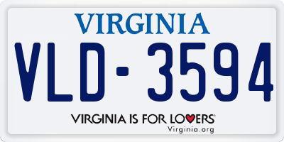 VA license plate VLD3594