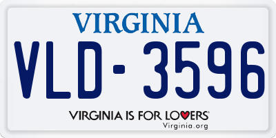 VA license plate VLD3596