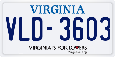 VA license plate VLD3603