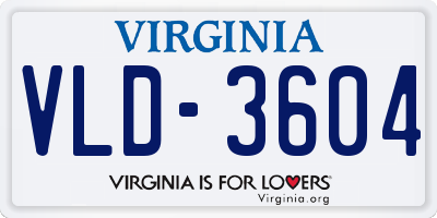 VA license plate VLD3604