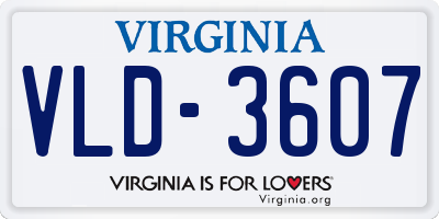 VA license plate VLD3607