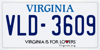 VA license plate VLD3609
