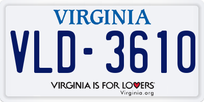 VA license plate VLD3610