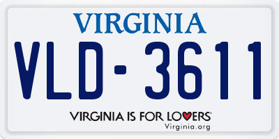 VA license plate VLD3611