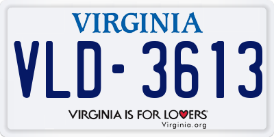 VA license plate VLD3613