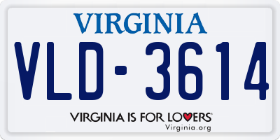 VA license plate VLD3614