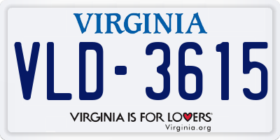 VA license plate VLD3615