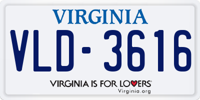 VA license plate VLD3616