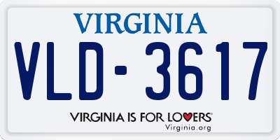 VA license plate VLD3617