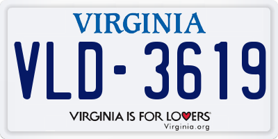 VA license plate VLD3619