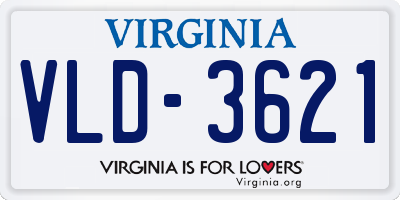 VA license plate VLD3621
