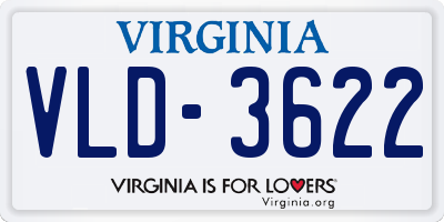 VA license plate VLD3622