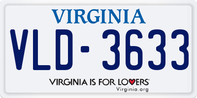 VA license plate VLD3633