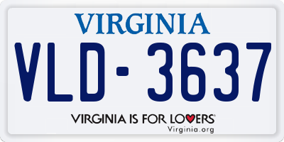 VA license plate VLD3637