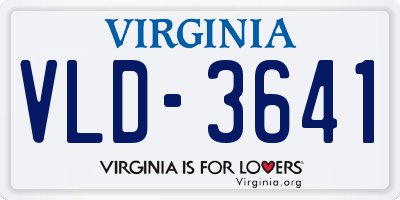 VA license plate VLD3641