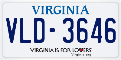 VA license plate VLD3646