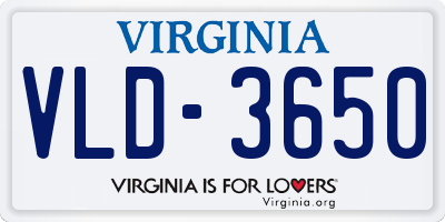 VA license plate VLD3650