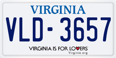 VA license plate VLD3657