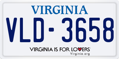 VA license plate VLD3658