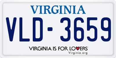 VA license plate VLD3659