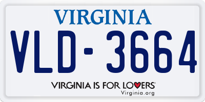VA license plate VLD3664