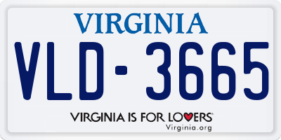 VA license plate VLD3665