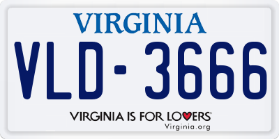 VA license plate VLD3666