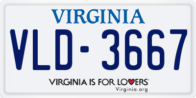 VA license plate VLD3667