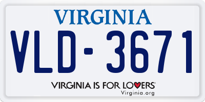 VA license plate VLD3671