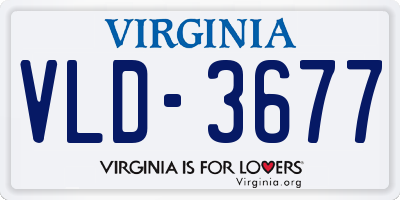 VA license plate VLD3677