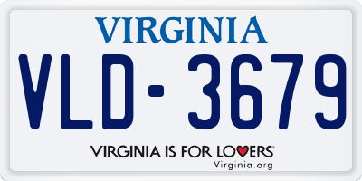 VA license plate VLD3679