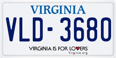 VA license plate VLD3680