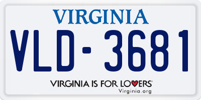 VA license plate VLD3681
