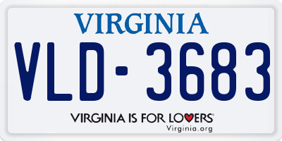 VA license plate VLD3683