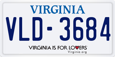 VA license plate VLD3684