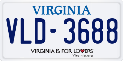 VA license plate VLD3688
