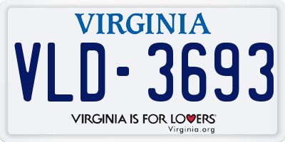 VA license plate VLD3693