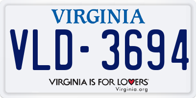 VA license plate VLD3694
