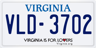 VA license plate VLD3702