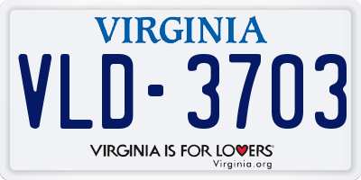 VA license plate VLD3703