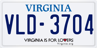 VA license plate VLD3704