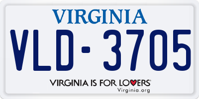 VA license plate VLD3705