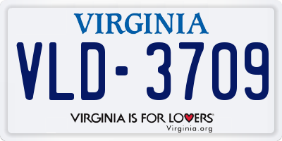 VA license plate VLD3709
