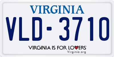 VA license plate VLD3710