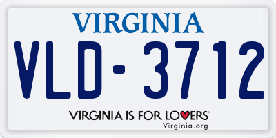 VA license plate VLD3712