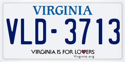 VA license plate VLD3713