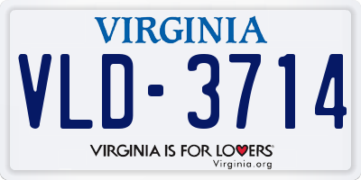 VA license plate VLD3714